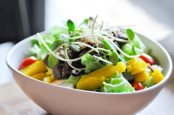 Salada Salada Carne Bovina Salada Carne Bovina Vegetal Salada Mista — Fotografia de Stock