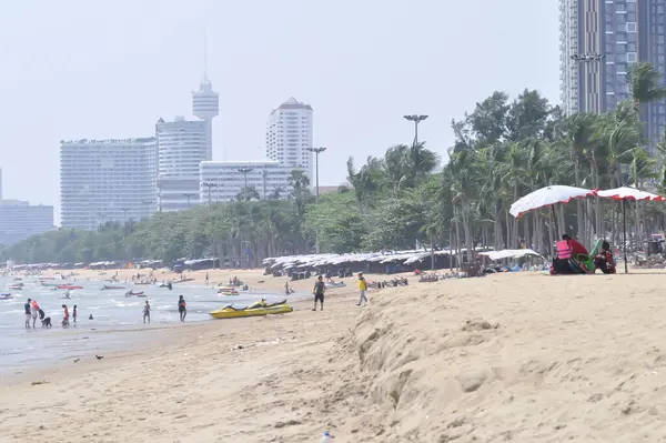 stock image beach, sea and building or sea and city background or pattaya , Thailand