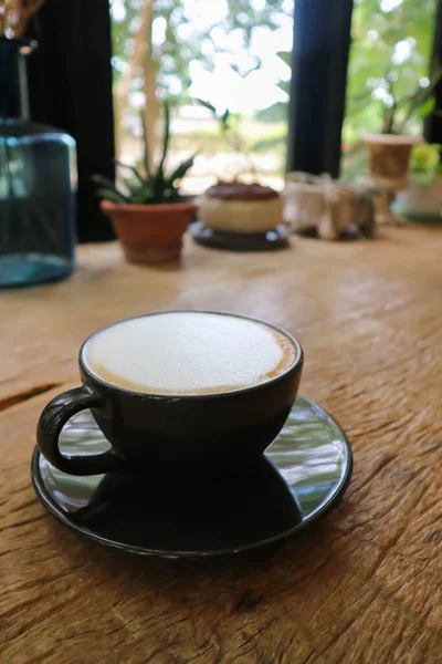 Gorąca Kawa Kawa Cappuccino Lub Kawa Latte Lub Biała Serwowania — Zdjęcie stockowe