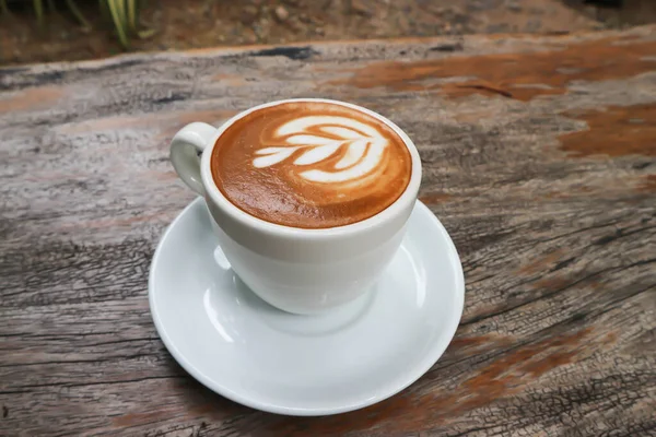 Hete Koffie Cappuccino Koffie Latte Koffie Platte Witte Koffie Latte — Stockfoto