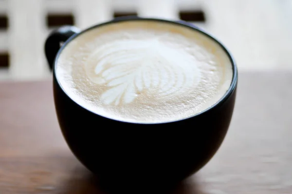 Heißer Kaffee Cappuccino Kaffee Oder Latte Kaffee Oder Flacher Weißer — Stockfoto
