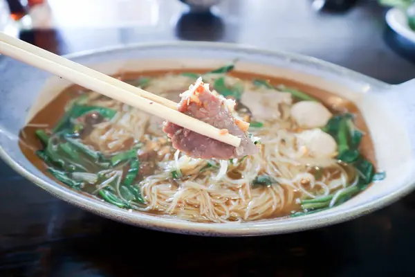 stock image noodles, Chinese noodles or beef noodles or noodle soup