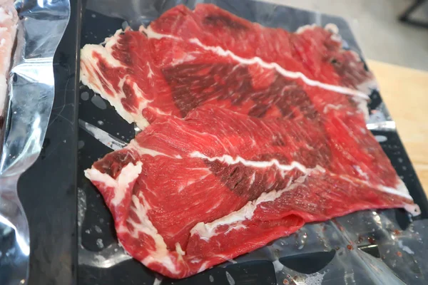 raw beef , sliced beef or beef for cook and pork for cook