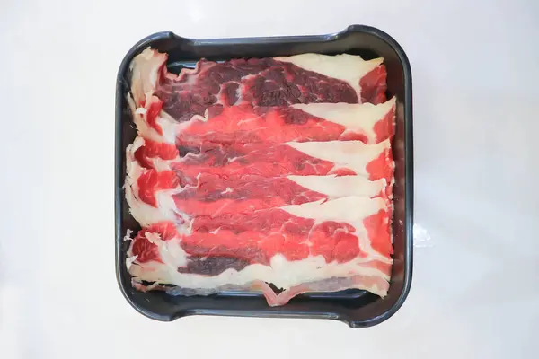 raw beef or sliced beef, beef for cook in white background