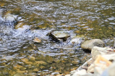 Şelale, nehir ve kaya ya da sıçrama arkaplanı