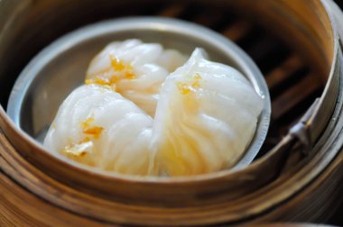Har gow, Çin buğulanmış hamur köftesi ya da buharda pişmiş top ya da Dim Sum ya da Çin mantısı ya da ha gow ya da ha koa ya da hau kau