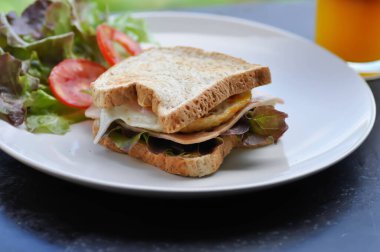 jambonlu peynirli sandviç ya da salatalı yumurta sandviçi.