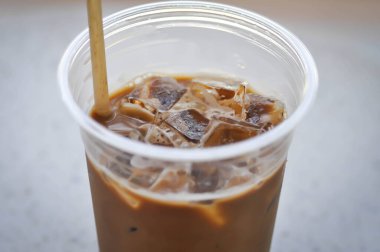 iced coffee , iced latte coffee or iced mocha coffee for serve