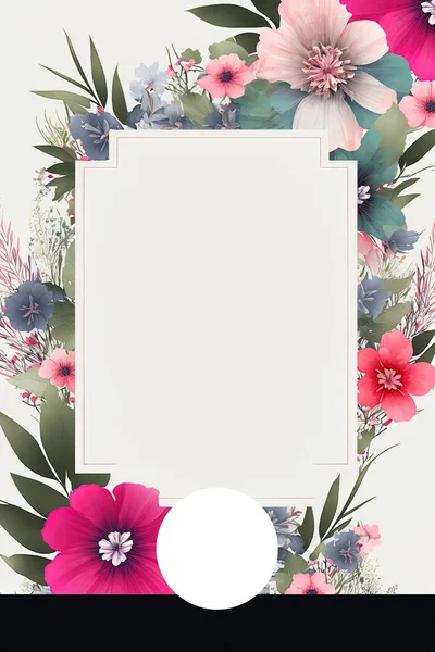 Elegant flowers happy Valentines day card background, wedding template frame greeting
