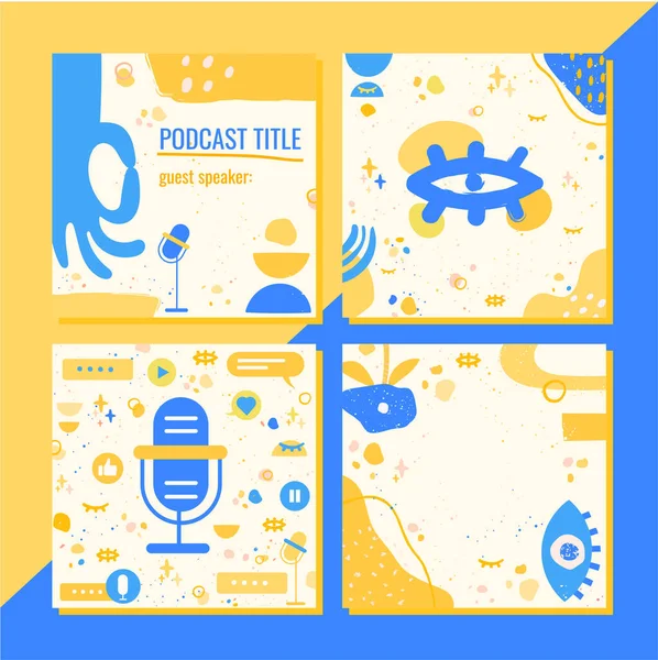 Ukrayna podcast 'i için bir şablon seti. Tasarım kitaplar, röportajlar, konuşmalar, sanat, psikolojik ve diğerleri gibi konular için uygundur..