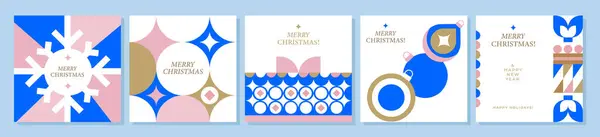 5 tane minimalist tebrik kartı. Tipografi, kar taneleri, şekerler, oyuncaklar ve hediyelerle estetik basit Noel tasarımı. Noel ve yeni yıl kutlamaları, davetiyeler ya da mevsimlik dekorlar için mükemmel..