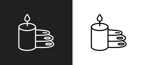 Candle Stone Outline Icon White Black Colors Candle Stone Flat — Stock Vector