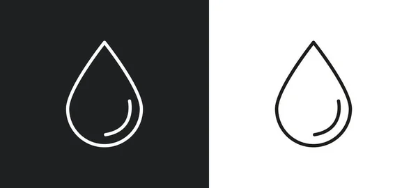 Иконка Капли Воды Белом Черном Цветах Иконка Плоским Вектором Капли — стоковый вектор