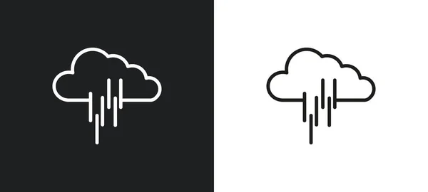 Downpour Outline Icon White Black Colors Downpour Flat Vector Icon — Stock Vector
