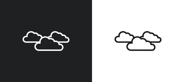 云彩勾勒出白色和黑色的图标 云平面矢量图标从天气收集为Web 移动应用程序和Ui — 图库矢量图片