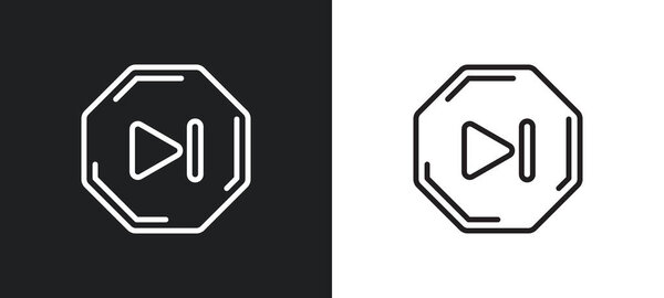 disconnected chains outline icon in white and black colors. disconnected chains flat vector icon from user interface collection for web, mobile apps and ui.