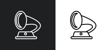 gramofon ana hatları simgesi beyaz ve siyah renklerde. Birleşik Devletler web, mobil uygulamalar ve ui için kolleksiyonundan gramofon düz vektör simgesi.
