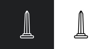 obelisk outline icon in white and black colors. obelisk flat vector icon from united states of america collection for web, mobile apps and ui. clipart
