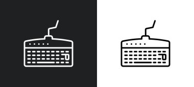 wireless keyboard outline icon in white and black colors. wireless keyboard flat vector icon from ultimate glyphicons collection for web, mobile apps and ui. clipart