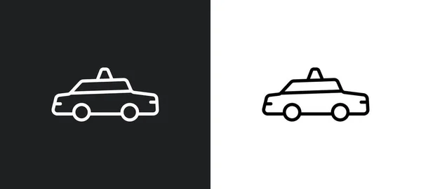 Εικονίδιο Περίγραμμα Καμπίνας Λευκό Και Μαύρο Χρώμα Ταξί Επίπεδη Διάνυσμα — Διανυσματικό Αρχείο
