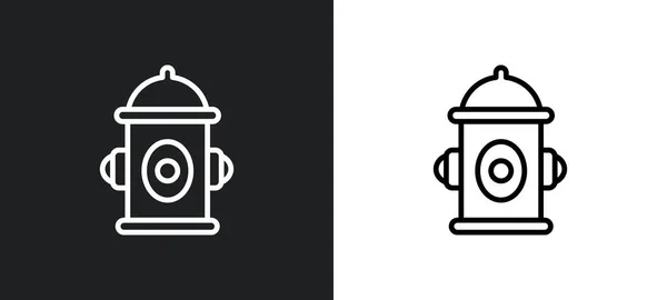 Fire Hydrant Outline Icon White Black Colors Fire Hydrant Flat — Stock Vector