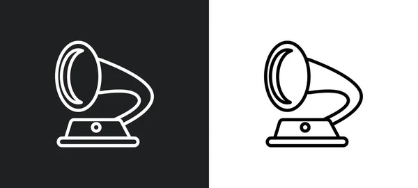Gramophone Outline Icon White Black Colors Gramophone Flat Vector Icon — Stock Vector