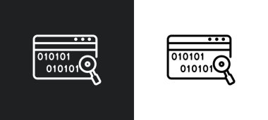 arayüz anahat simgesi için beyaz ve siyah renkli veri araması. Web, mobil uygulamalar ve ui için kullanıcı arayüzü koleksiyonundan arayüz düz vektör simgesi için veri araması.