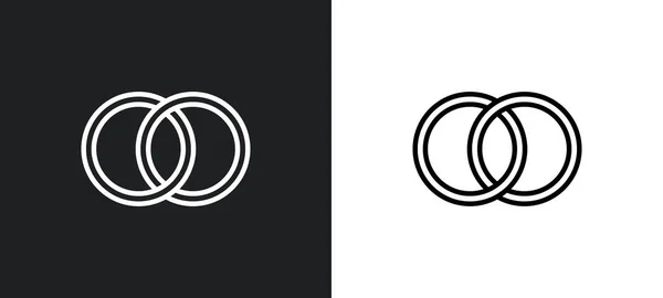 stock vector two circles outline icon in white and black colors. two circles flat vector icon from ultimate glyphicons collection for web, mobile apps and ui.