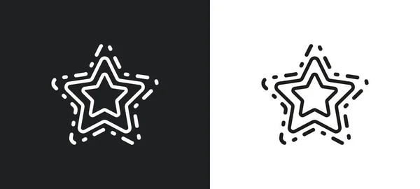 白と黒の色で黒の星の輪郭アイコン ウェブ モバイルアプリ Uiのユーザーインターフェイスコレクションのブラックスターフラットベクトルアイコン — ストックベクタ
