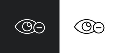 Gözü kapat, görünürlük düğmesi ana hatlarını beyaz ve siyah renklerle çiz. Web, mobil uygulamalar ve ui için kullanıcı arayüzü koleksiyonundan görünürlük düğmesini kapat.