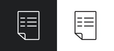 Beyaz ve siyah renkli bir kıvrımlı köşe taslak simgesi olan sayfa. Web, mobil uygulamalar ve ui için kullanıcı arayüzü koleksiyonundan bir kıvrımlı köşe vektör simgesi içeren sayfa.