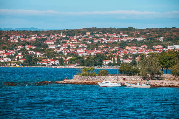 Cidade Perto Mar Mediterrâneo Férias Croácia Hora Verão Jadran — Fotografia de Stock