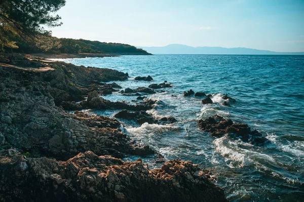 Blå Havet Sommarsemester Kroatien Redigera Utrymme — Stockfoto