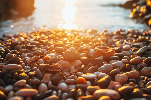 stock image Beautiful Summer Vacation Photo. Summer Time in Croatia. Morning photo, warm soft orange morning light. Edit space