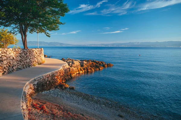 Vacker Strand Nära Brela Stad Dalmatien Kroatien Makarskas Riviera Känd — Stockfoto