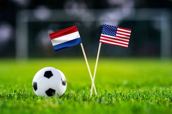 Netherlands United States America Eight Final Last Football Match Handmade — Stock Photo, Image