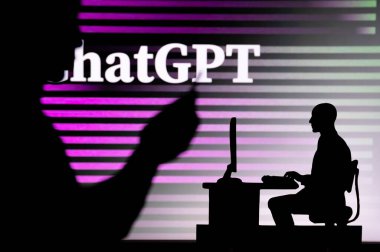 UK, LONDON. JANUARY 30, 2023: ChatGPT. The Intersection of Personal and Professional: Silhouette of Man and Web Developer