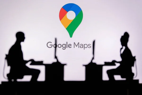 Hindistan New Delheli Den Ocak 2023 Google Haritası Teknoloji Dünyasına — Stok fotoğraf
