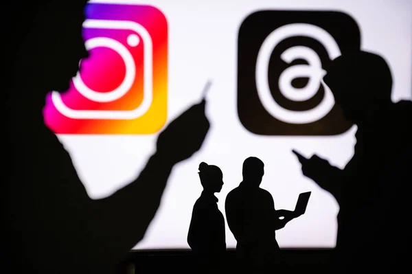 California Egyesült Államok 2023 Július Szálak App Instagram Alkalmazás Logója — Stock Fotó