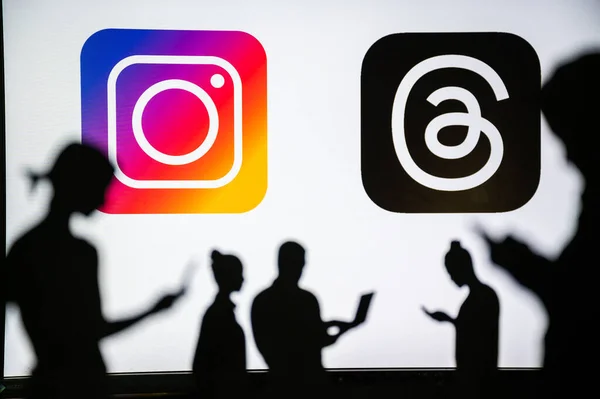 California Estados Unidos Julio 2023 Aplicación Hilos Aplicación Instagram Meta — Foto de Stock