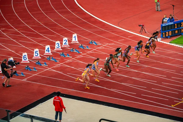 Ostrava Tjechien Juni 2023 Kvinnliga Sprinters Tävling 100M Hinder Race — Stockfoto