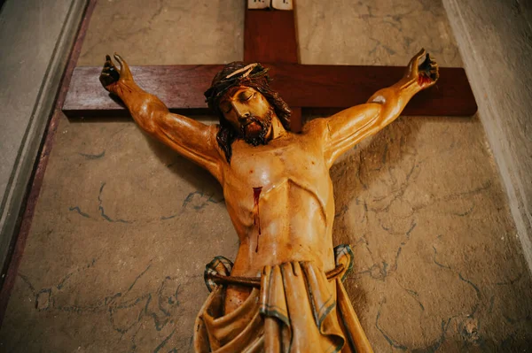 Mesih Çarmıhtaki Izdırabı Onun Nihai Fedakarlığıyla Kurtuluşa Giden Hristiyan Inancının — Stok fotoğraf