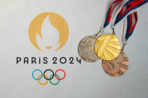 Paris France January 2024 Paris 2024 Summer Olympics White Blanket — Stock Photo, Image