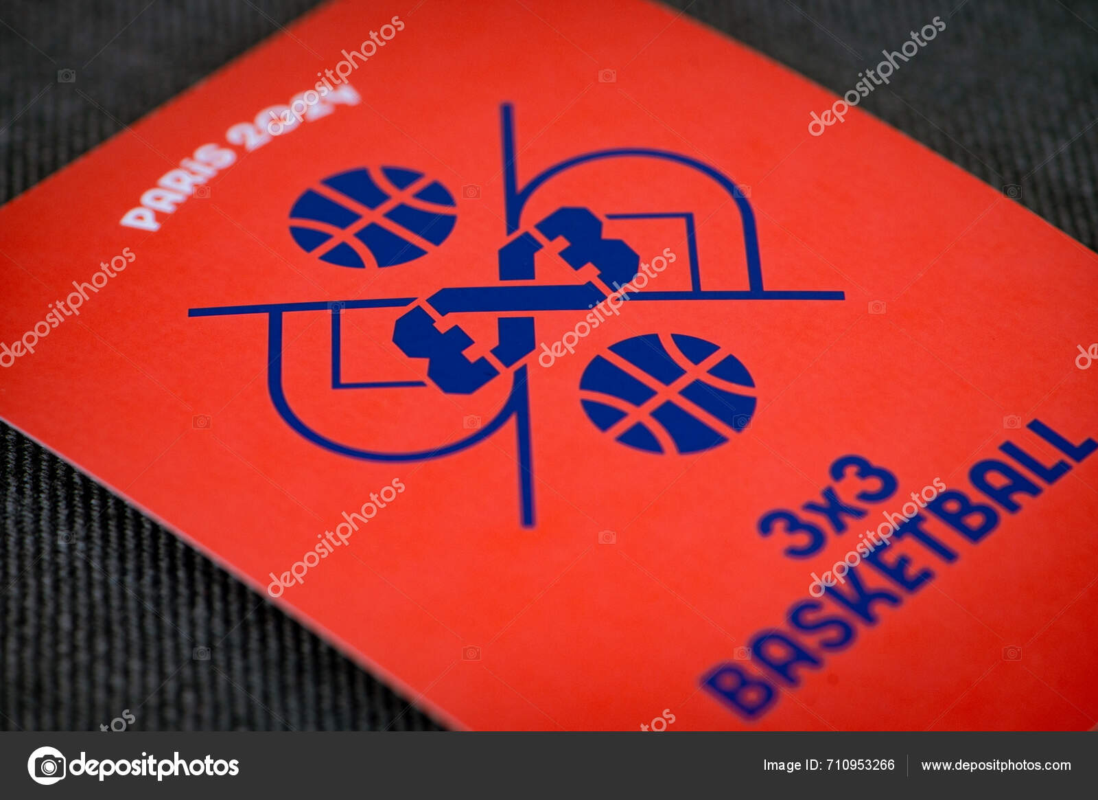 Paris France March 2024 Basketball 3X3 Pictogram Paris 2024 Summer