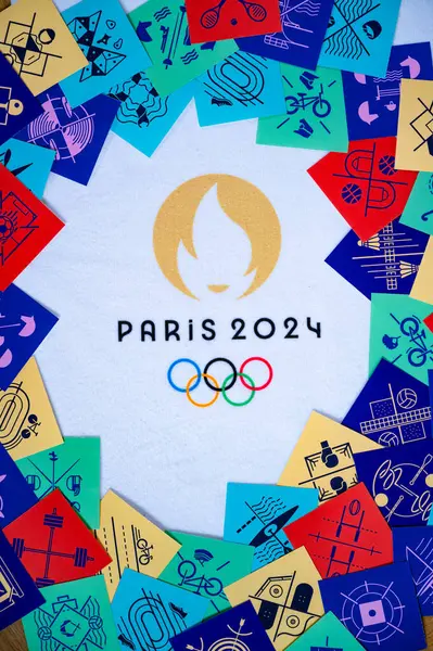 Paris France March 2024 Visual Identity Summer Olympics Paris 2024 — Stock Photo, Image
