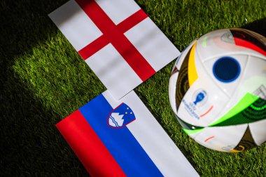 BERLİN, GERMANY, APRIL 17, 2024: İngiltere Slovenya 'ya karşı, Euro 2024 C Grubu futbol karşılaşması Köln Stadyumu, Köln, 25 Haziran 2024
