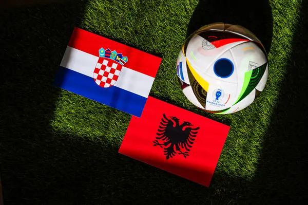 Germany April 2024 Kroatia Albania Euro 2024 Gruppe Fotballkamp Volksparkstadion stockfoto
