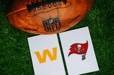 TAMPA, JANUARY 6, 2025: Washington Commanders vs. Tampa Bay Buccaneers, NFL Wild Card Round. An American football game for the 2025 season. File photo for 2025 Wild Card Weekend clipart