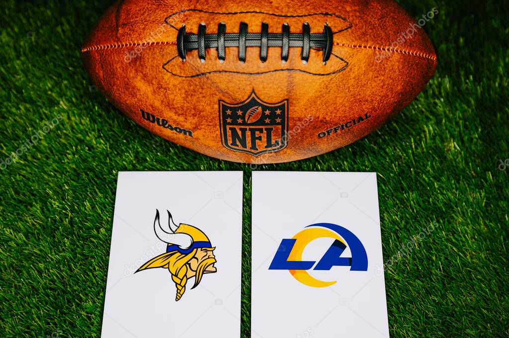 INGLEWOOD, JANUARY 6, 2025: Minnesota Vikings vs. Los Angeles Rams, NFL Wild Card Round. An American football game for the 2025 season. File photo for 2025 Wild Card Weekend