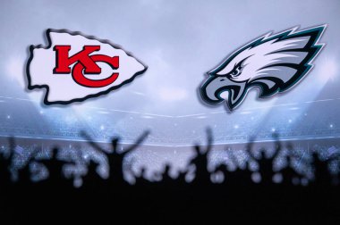 NEW ORLEANS, ABD, JANUARY 27, 2025: Superdome stadyumundaki taraftarlar Kansas City Chiefs 'e karşı Philadelphia Eagles, Super Bowl LIX, 2024 sezonu, NFL Final, Amerikan futbol şampiyonluğu maçı